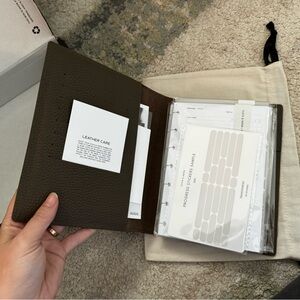 Cloth & Paper Heirloom Leather Folio Small HP Mini Planner Bundle